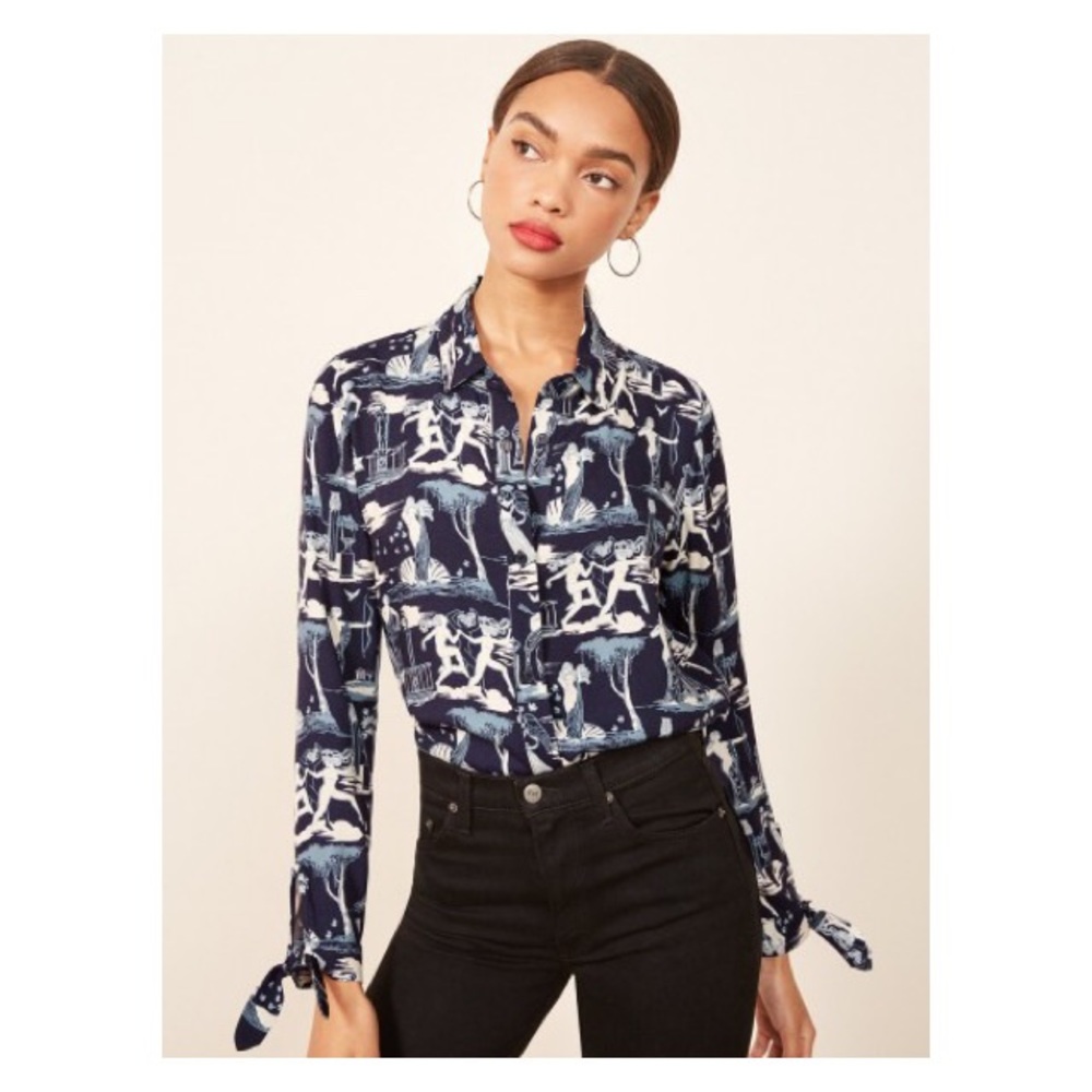 Reformation Corinne Delphi Blouse